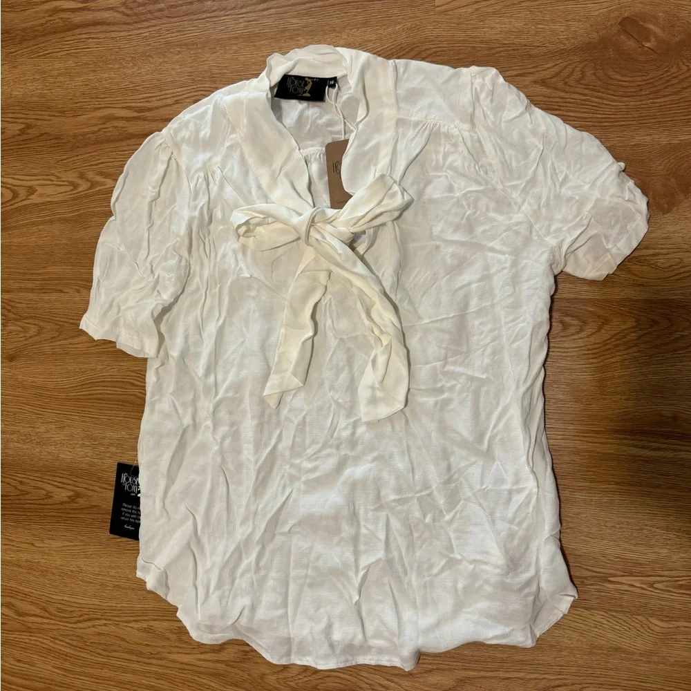 House of Foxy NWT 1930s/40s style bow blouse UK 16 (US 12 - see size chart) - Picture 3 of 5